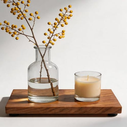 Teak Wood Decorative Small Tray, Bathroom Wood Riser for Decor, Kitchen Counter Wooden Pedestal Stand, Tray for Vanity, Sink & Soap (1, Teak Wood, 10.6" x 6.1" x 1") - size: 10.6" x 6.1" x 1"