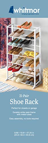 Whitmor Shoe Rack - 21-Pair - White - color: 7 Tier,white