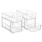Vtopmart 2 Pack Larger Plastic Bathroom Under Sink Pull-Out Organizer (M-Standard) - color: Transparent, size: M-Standard (2 Pack)