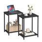 VASAGLE Side Tables Set of 2, Small End Table, Nightstand for Living Room, Bedroom, Office, Bathroom, Black ULET272B16 - color: Black