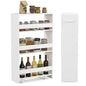 LOKO 4-Tier Rolling Storage Cart, 8 Inches Slim Kitchen Cart on Wheels with Open Shelves & Handle, Laundry Room Cart Between Washer and Dryer, for Narrow Space Bathroom Next to Fridge (White) - color: White
