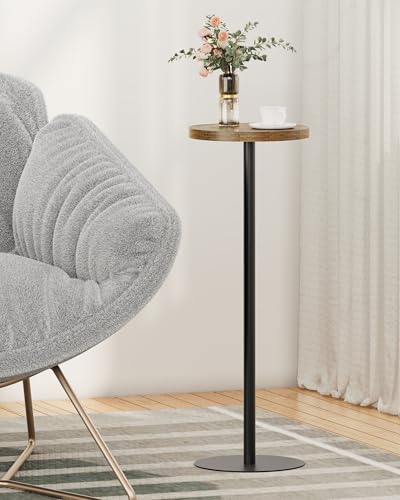 TUTOTAK Tall Round Side Table, Small End Table, Drink Table,Pedestal Table | for Small Space, Beside Table, Living Room and Bedroom, Brown TB01BB065 - color: Brown, size: 1 Pack, style: Ordinary