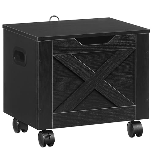 MAHANCRIS Rolling Filing Cabinet, Small File Cabinet Under Desk with Single Drawer, Hanging File Organizer for A4/Letter-Size Documents, Organizer Box, for Home Office, Black FCBK4001 - color: Black