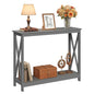 JupiterForce 39.4'' Entryway Table Console Table, 2-Tier Narrow Sofa Side Table with Storage Shelves for Entryway, Living Room, Hallway, Office, Foyer, Space Saving (Grey) - color: Grey