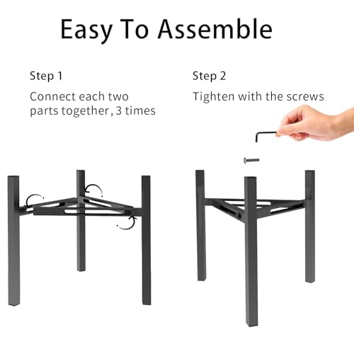 Adjustable Desktop Plant Stand, Metal Plant Shelf Fits 5.1-7.45" Pots for Succulents, Bonsai & Office (Without Pots) - color: Black