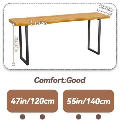 Narrow Bar Table,47.2in Counter Height Pub Tables,Space-Saving Industrial Bar Table for 2-3 Persons, Rectangular Tall Behind Couch Sofa Table,High Top Wood Console Tables for Home Living Room Kitchen - size: 47.2IN/120CM