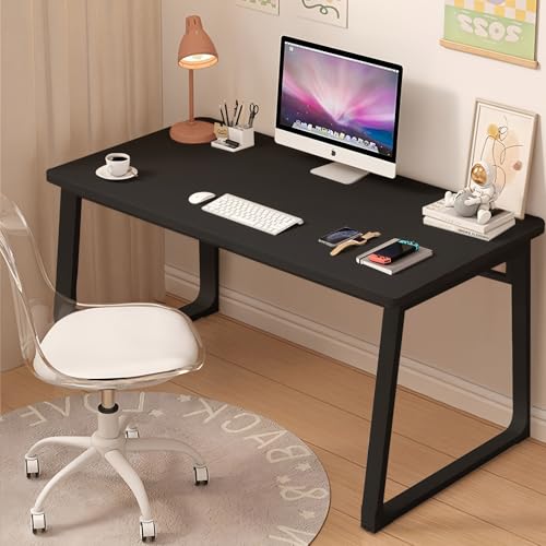 Computer Desk Modern Simple Style Desk for Home Office, 55 inch Small Writing Table or Bedroom - color: Black, size: 55"*23.6"