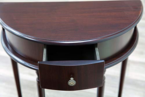 Frenchi Furniture Table, Espresso, 11.6 in x 23.7 in x 28 in