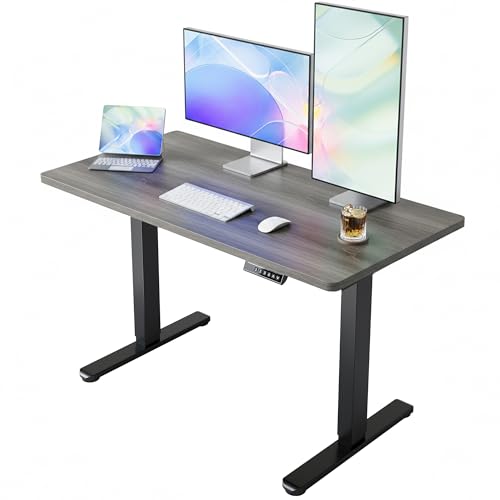 HUANUO Electric Standing Desk, 40 x 24 Inch Height Adjustable Computer Desk with Storage Bag, 4 Height Memory Settings, Sit Stand Up Desk for Home Office, Grey - color: Grey, size: 40" X 24"
