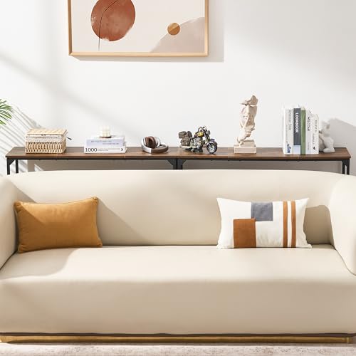 Console Table, Narrow Entryway Table, Thin Sofa Table, Behind Couch Table,for Hallway, Bedroom, Living Room, Foyer, 11.8 x 39.4 x 31.5 Inches, Rustic Brown - size: 11.8" W x 39.4" D, style: Ordinary