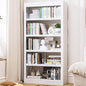 61" 5-Tier Metal Bookshelf,4 Adjustable Shelves,Large Capacity (White) | Heavy Duty,Tall,Steel,Sturdy,No Screws Easy Assemble,Long Service Life - color: White, size: 61"Hx27.5"Wx11.8"D
