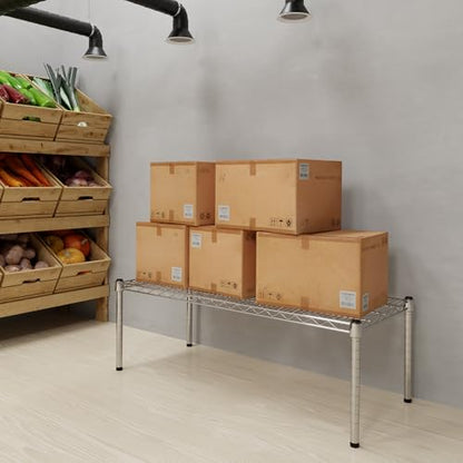 18" Deep x 42" Wide x 14" Height Wire Shelving Kit | 1-Tier | NSF Commercial Storage Rack Unit - size: 18" Deep x 42" Wide