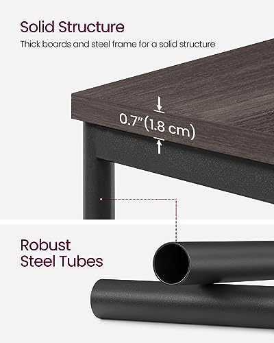 VASAGLE BARNET Collection - Side Table, Small End Table for Living Room, Modern Tall Nightstand, Bedroom, Office, Bathroom, Steel Frame, Chestnut Brown and Ink Black ULET273B74 - color: Chestnut Brown + Ink Black