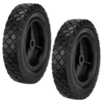 2 PCS 8 x 1.75 Inch Rubber Replacement Tire,Rubber Single Wheel Micro Sport Wheel with 1/2 Bore Offset Axle,Tires Rolling Roller for Installation Replacement,Hand Truck - size: Black 2Pcs