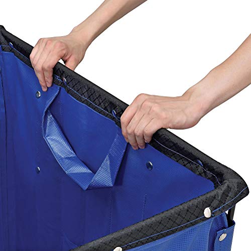 Global Industrial Vinyl Basket Bulk Truck, 16 Bushel Capacity, Blue | 40"L x 28-1/4"W x 37-1/2"H, Rolling Laundry Cart, Mail Handling Cart with Swivel Rubber Casters