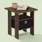 Ipoh End Table, Nightstand, Side Table with Bin Drawer for Small Spaces, Living Room, Bedroom, Chestnut/Dark Brown - color: Chestnut/Dark Brown