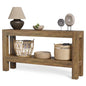 LITTLE TREE 63-Inch Entryway Console Table, Long Farmhouse Narrow Sofa Table for Living Room, Hallway, Entry, Entrance, Foyer, Behind Couch with 2-Tier Shelves, Rustic Brown - color: Light Brown