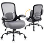 HYLONE 400lbs Heavy Duty Office Chair, 5" Thickened Seat Ergonomic Desk Chair with Adjustable Armrests, Home Office Computer Chairs for Long Hours Mesh Executive Chair(Dark Grey) - color: Black Frame & Grey, size: Thicken Cushion