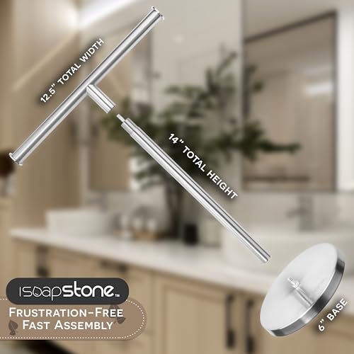 Luxury Hand Towel Holder Stand with Heavy Base, SUS 304 Stainless Steel Towel Rack, T-Shape, Freestanding Towel Stand for Bathroom Vanity or Kitchen Countertop, Waterproof Counter Organizer - color: Stainless Steel