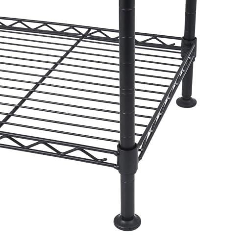 FOXHOLE 4-Tier Black Wire Shelving Unit Adjustable Shelves Industrial Welded Storage Rack for Kitchen, Pantry Garage 19.69" W x 11.81" D x 31.50" H - size: 19.69" W x 11.81" D x 31.50" H