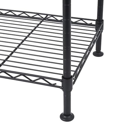 FOXHOLE 4-Tier Black Wire Shelving Unit Adjustable Shelves Industrial Welded Storage Rack for Kitchen, Pantry Garage 19.69" W x 11.81" D x 31.50" H - size: 19.69" W x 11.81" D x 31.50" H