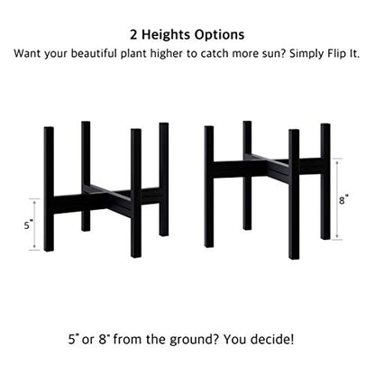FaithLand Mid Century Plant Stand Indoor Outdoor (EXCLUDING 12" Plant Pot) , Hold Up to 12 Inch Planter, Metal Planter Stand, Potted Plant Holder, Black - Fits Snake Plant - Upgraded Design. - size: 12 inch