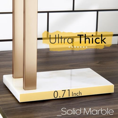 KOKOSIRI Hand Towel Racks Stand Towel Holder 2-Tier with Marble Base for Bathroom Vanity Countertop, Champagne Bronze Stainless Steel 15.7'' Height THS0007-CPG - color: Champagne Bronze, size: 2-Bar
