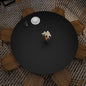 Round Table Cover - Can Be Used On Both Sides Waterproof and Easy to Clean Good Flatness Used for Dining Table(Black+Black Dia.42Inch) - color: Black+black, size: 42" (Round)