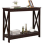 Nouva 2-Tier Narrow Console Sofa Side Table Wall Table for Hallway Foyer Table Sofa Tables Long Accent Table for Living Room,Espresso - color: Espresso