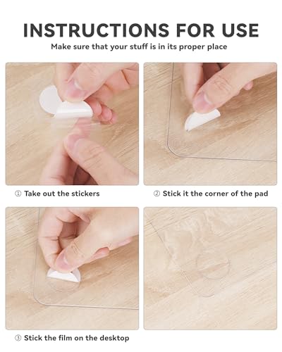 Clear Writing Desk Pad, 16’’x36” Heat Resistant Waterproof PVC Round Edge Durable Desk Protect Mat, Anti-Static Writing Mat Table Protector - size: 16" x 16"