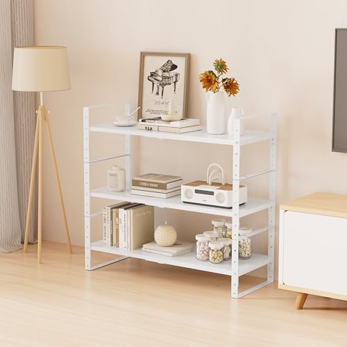 Multi-Functional Metal Shoe Rack, Space-Saving, Perfect for Entryway, Closet, Bathroom, etc. - Sturdy and Durable, High Weight Capacity(3PACKS/White/Medium) - color: 3packs/White, size: Medium
