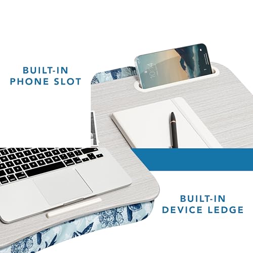 LAPGEAR Designer Lap Desk – Blue Blossoms, 2-Pack with Storage Basket - color: Blue Blossoms, size: 2-Pack + Basket