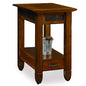 Leick Home Sibley End Table, Solid Wood, 1 Storage Drawer, Slate Tile Details, Bottom Display Shelf, Easy-Assembly, For Living Room/Bedroom, Rustic Oak, 24.5 in. L x 15.25 in. W x 24.0 in. H , 10906 - color: Rustic Oak