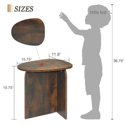 AWASEN Side Table, Small Triangle End Table Living Room, Rustic Brown | Modern Accent Table with Unique Tabletop, Mini Bedside Table for Small Spaces - color: Rustic Brown