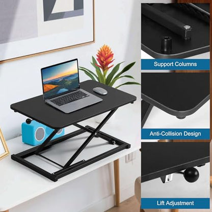Height Adjustable Standing Desk Converter, Computer Keyboard Stand for Desktop, Keyboard Riser for Stand Up Desk Riser, Ergonomic Sit Stand Workstations for Home Office