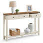 VASAGLE LIRY Collection - Console Sofa Table, Narrow Entryway Table with 3 Drawers, Open Storage Shelf, Metal Corners, for Living Room, Farmhouse Style, Honey Brown and Rustic White ULNT142WJ02S