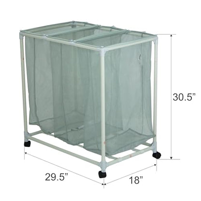 Rolling Laundry Hamper Sorter Cart with Removable Mesh Bags and Smooth Casters, Multi-Compartment Laundry Storage for Home Organization