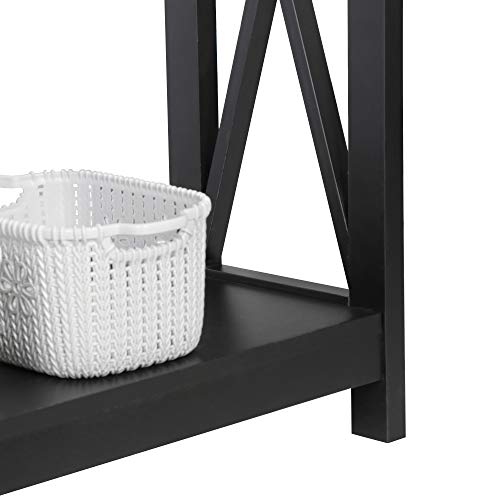 Nouva 2-Tier Narrow Console Sofa Side Wall Table for Hallway Foyer Table Sofa Long Accent Table for Living Room, Black - color: Black