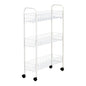 Household Essentials 05121 Slim Line 3-Tier Metal Storage Cart | Laundry Room Rolling Organizer | White - style: 7" White - Basic
