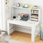 Tangkula 48“ Computer Desk with Hutch, Home Office Writing Study Desk with Storage Shelves, Cable Management Hole, Laptop Desk, Desk for Bedroom, Computer Workstation (White) - color: White