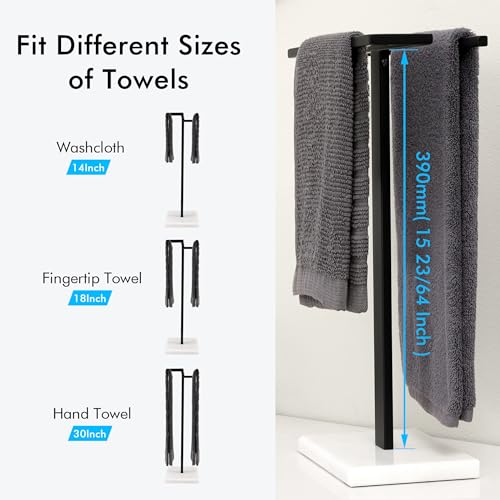 KES Black Hand Towel Holder, Free Standing Towel Rack Towel Stand S-Shape with Marble Base for Bathroom Countertop SUS304 Stainless Steel Matte Black, BTH223-BK - color: Matte Black
