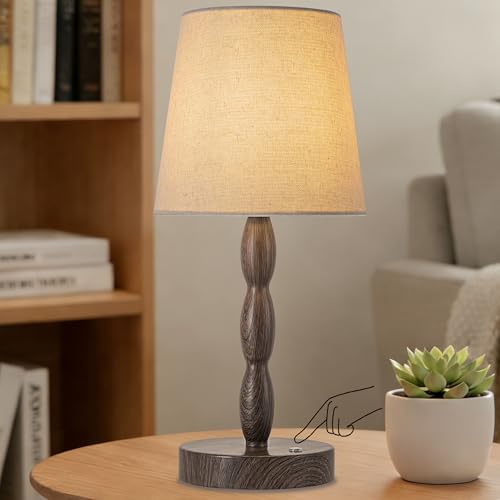 CASTLELIFE Rechargeable Cordless Table Lamp, 5000mAh Battery Powered Touch Desk Lamp, 3-Level & Stepless Dimmable Night Light, Portable Bedside Lamp for Bedroom, Outdoor, Bulb Included, Walnut Grain - color: Walnut Wood Grain
