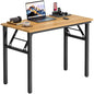 Need Office Computer Desk -35.8 L Sturdy and Heavy Duty Folding Laptop Table,Writing Table/Home Office Desk/Sewing Table, No Assembly Required, Teak & Black Frame - color: Teak & Black Frame, size: 35.8inch