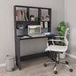 Modern Computer Desk with Floating Shelves, Compact Writing Workstation for Home Office, 43.3-inch Engineered Wood Desk, Grey - color: Grey