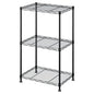 FOXHOLE 3-Tier Wire Shelving Rack, Heavy Duty Metal Storage Shelf Unit with Adjustable Shelves, Black, 16.5 x 11 x 26.4 Inches - size: 11"W x 16.5"D x 26.4"H