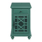 Martin Svensson Home Elegant Chairside End Table with Power — 24″W x 16″D x 25″H, Antique Teal-Green — Transitional Painted Accent Table with Flip-Top USB Charging, Drawer & Cabinet Storage - color: Antique Teal-green