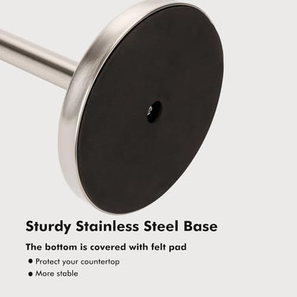 Paper Towel Holder Countertop, Standing Paper Towel Roll Holder for Kitchen Bathroom, with Weighted Base for One-Handed Operation (Brushed Nickel) - color: Brushed Nickel