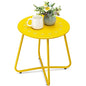 danpinera Outdoor Side Tables with Flower Cut Outs, Weather Resistant Steel Patio Side Table, Small Round Outdoor End Table Metal Side Table for Patio Yard Balcony Garden Yellow - color: Yellow