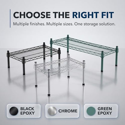 24" x 24" x 14" Black Epoxy Wire Storage Shelf, Dunnage Rack, Commercial 1 Tier Small Shelf - color: Black, size: 24"D x 24"W x 14"H