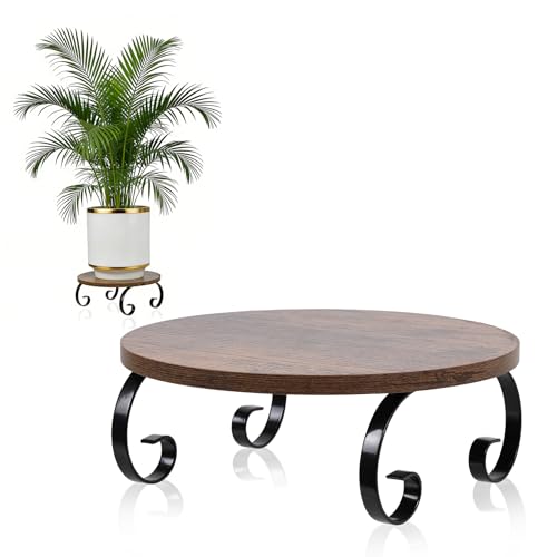 Plant Stand Indoor, Low Short plant stool fit 5 to 12 Inch Pots | Vintage Plant Table Corner Flower Stand Sturdy Single Plant Holder for Living Rooms, Office, Outdoor Garden, Patio